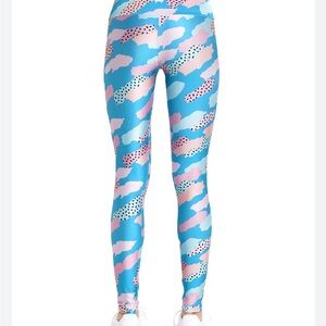 Goldsheep Clothing Blue & Pink Paint Strokes Legging L